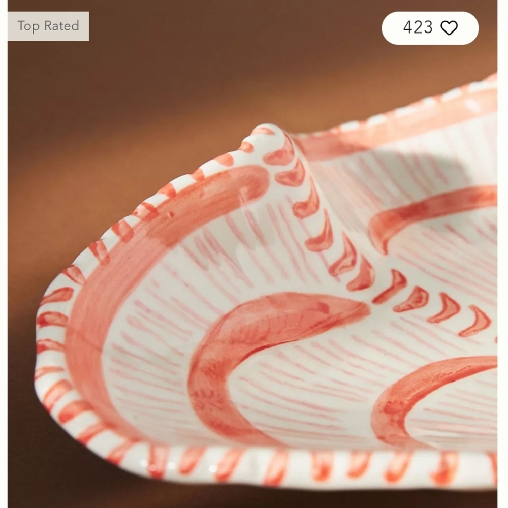 Anthropologie Lucie de Moyencourt Platter - peach - Picture 3 of 16